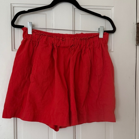 Vibrant Red High Waist Women's Shorts - Picture 1 of 6